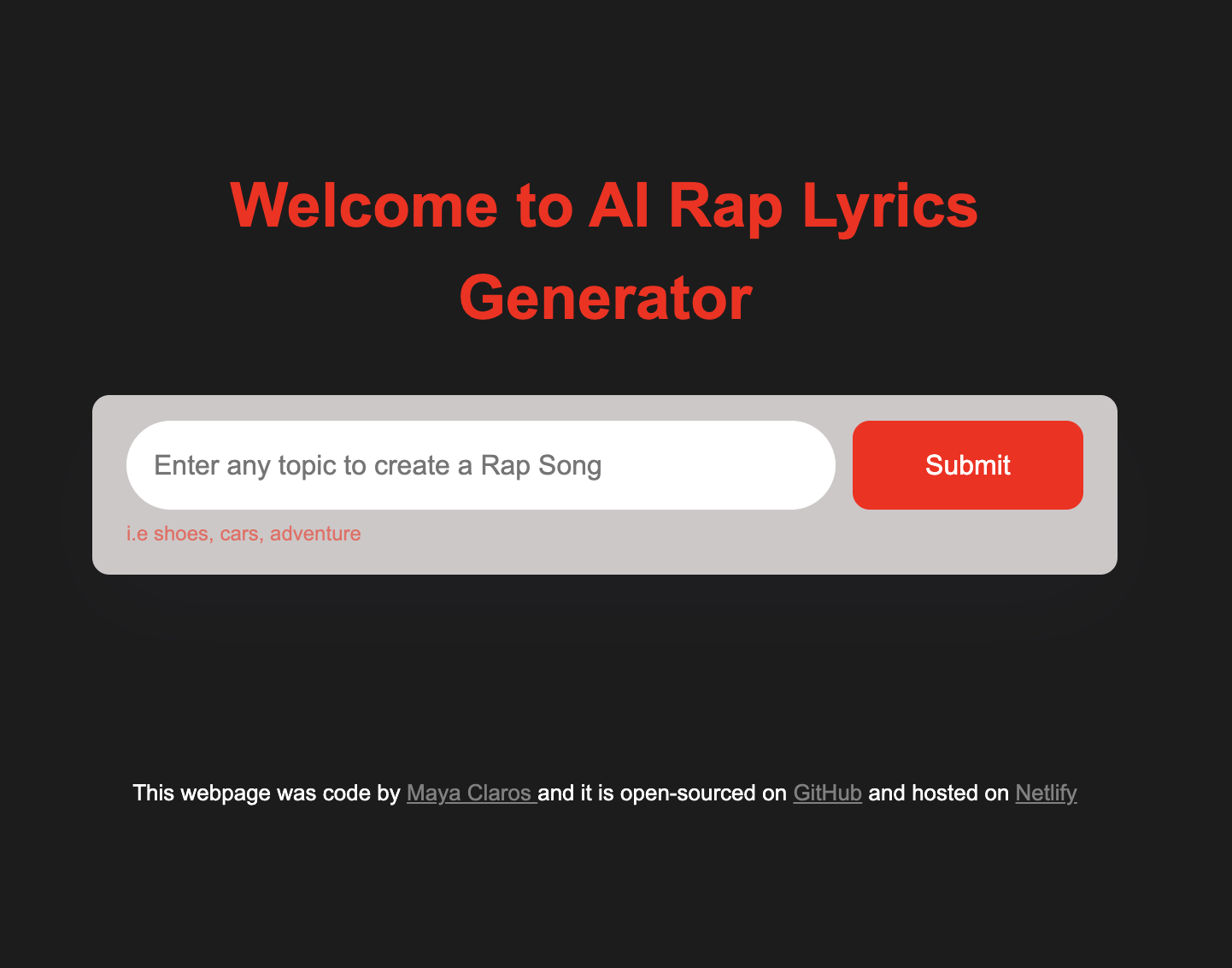 Image of AI Rap Lyrics Generator